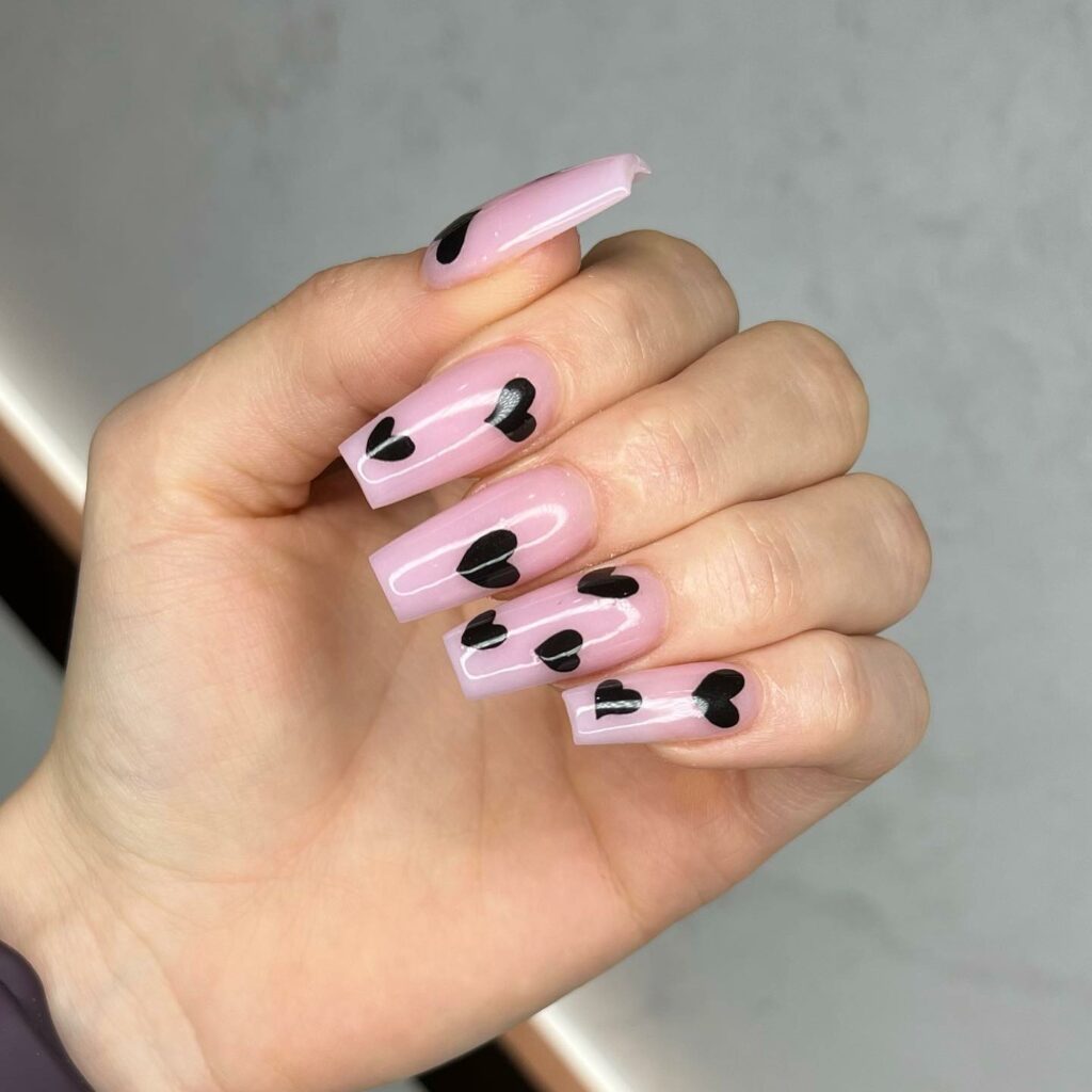Indulge in 35 Black And Pink Nail Designs To Try in 2024 22 The Elegance Of Heartbreak