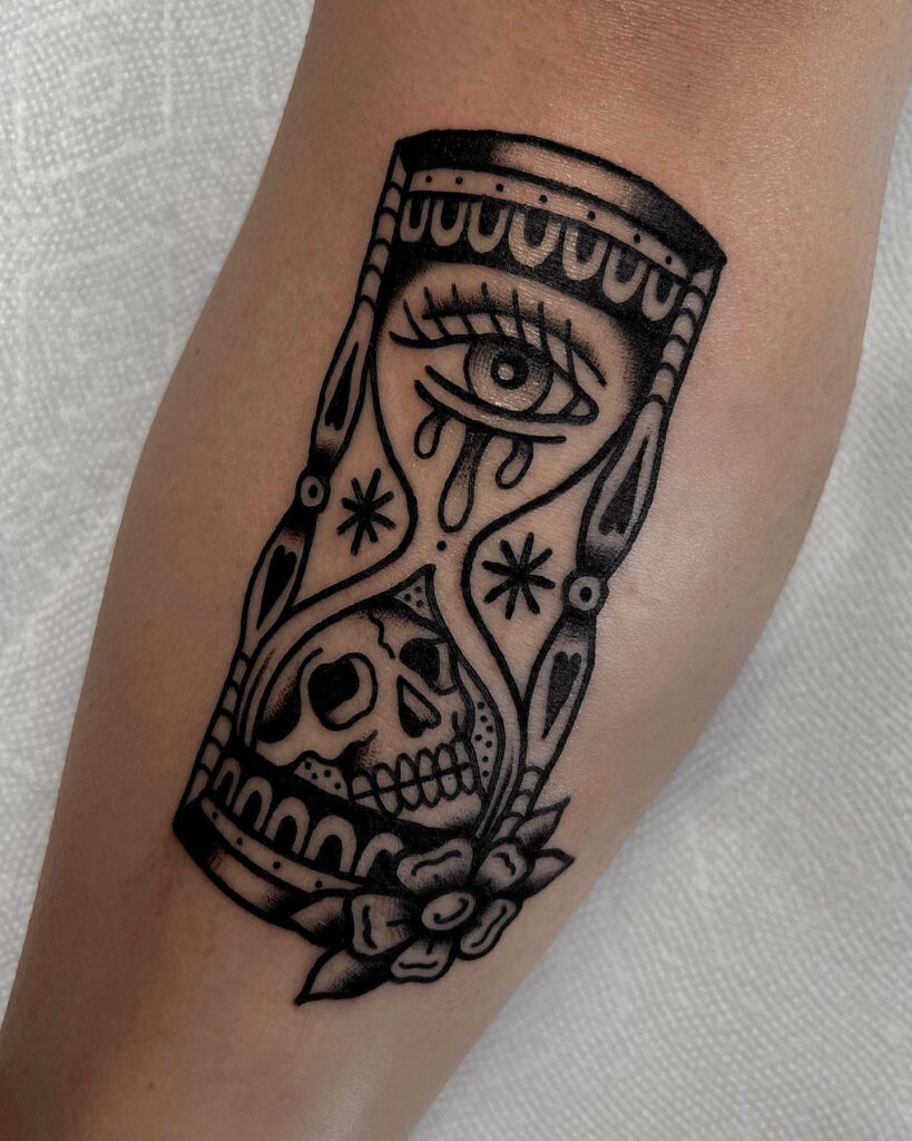12+ Girly Hourglass Tattoo Ideas To Inspire You! 11 The Teary Eyed Hourglass Tattoo