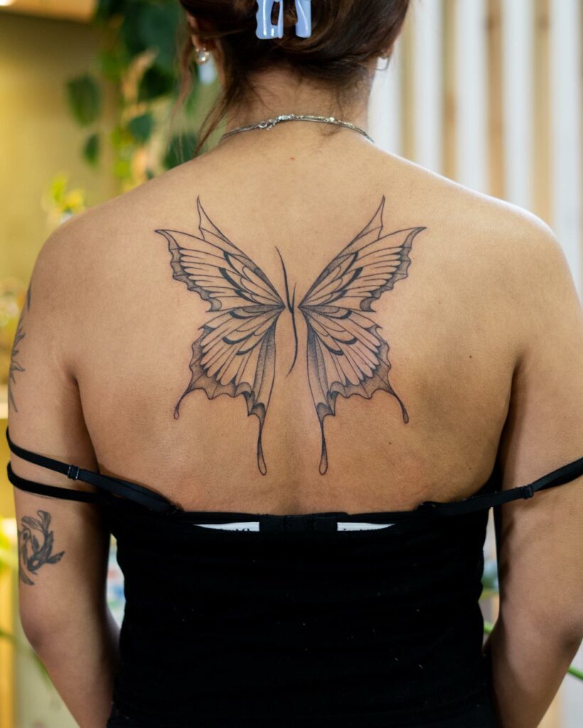 TOP 10 WING TATTOOS + MEANINGS WE'VE SEEN IN 2024 16 Butterfly Wings Tattoo