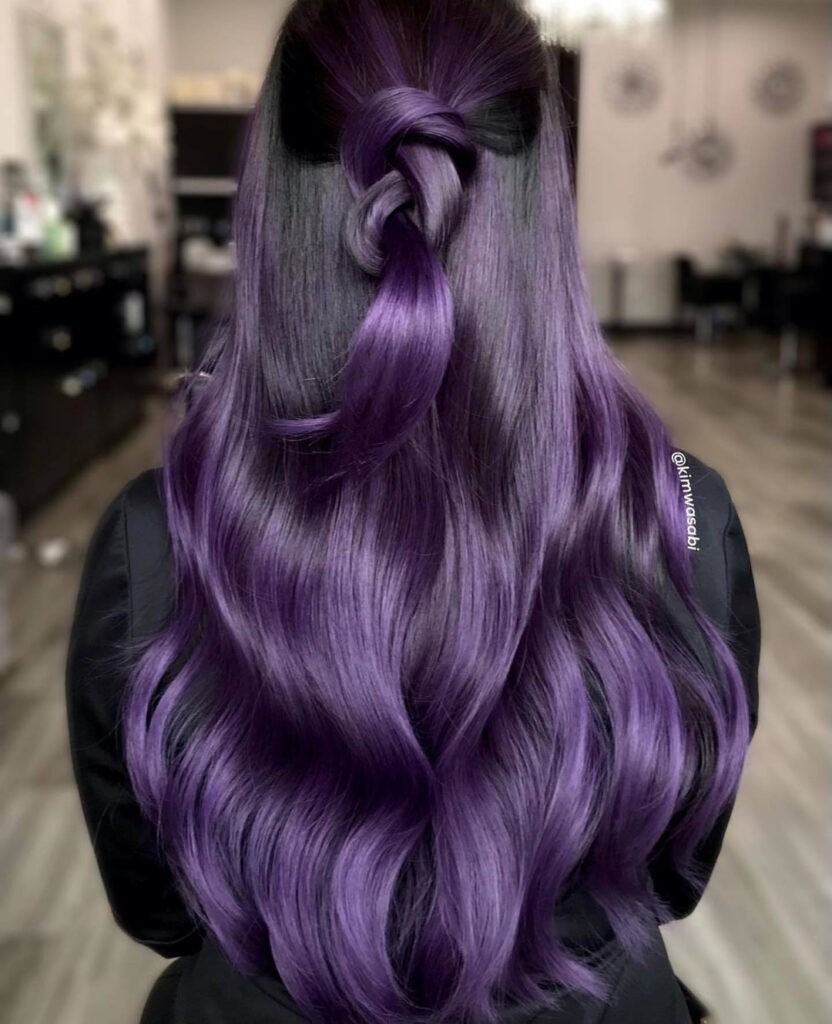 40 Purple Highlight Hair Ideas to Try in 2024 10 Midnight Purple