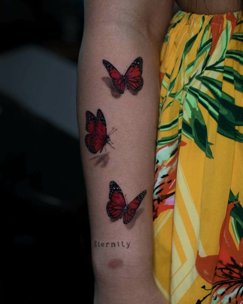 11+ Butterfly Half-Sleeve Tattoo Ideas That Will Blow Your Mind! 11 3D Butterfly Half Sleeve Tattoo
