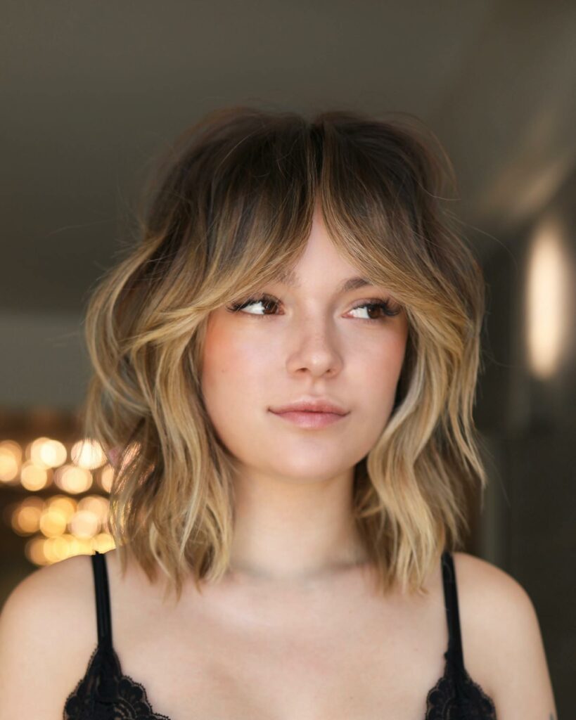 45 Wispy Long Curtain Bang Hairstyles to Try in 2024 18 Blonde Bob with Long Curtain Bangs