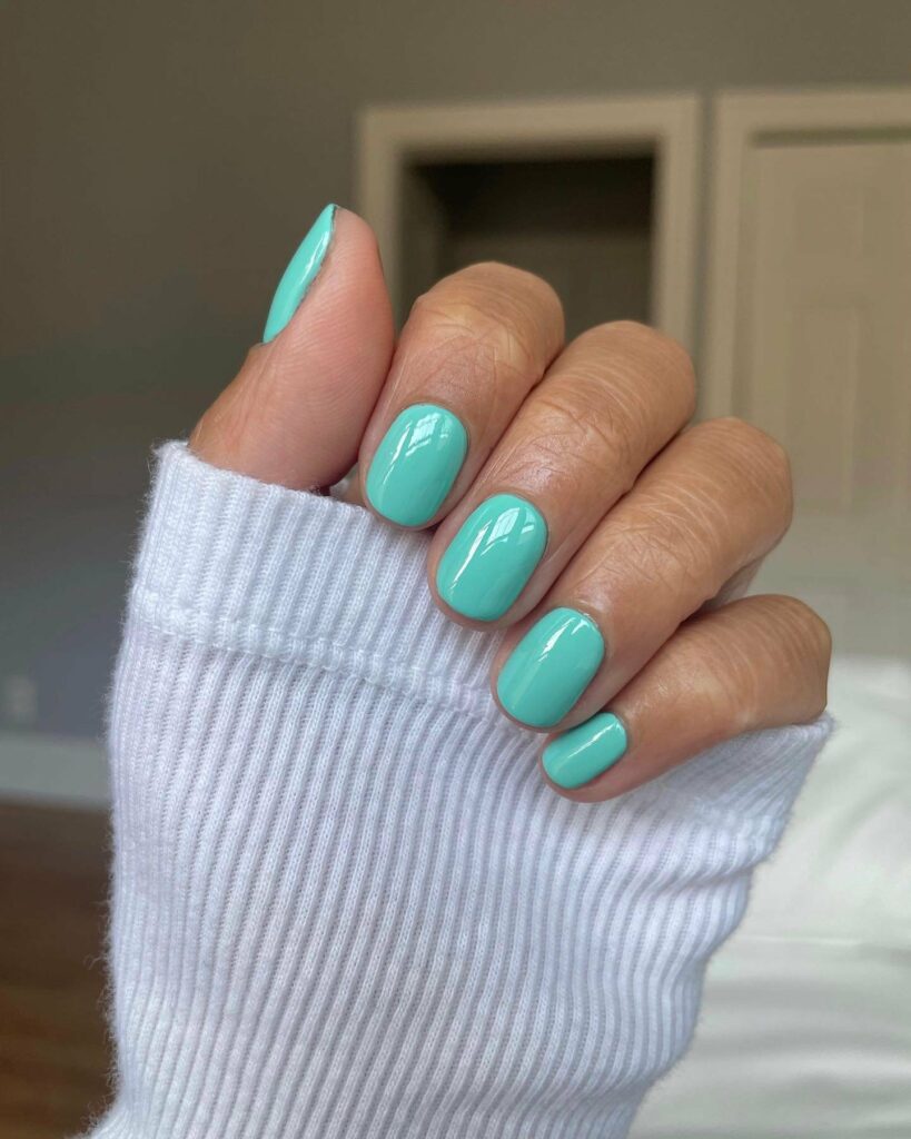 Dive into 60 Turquoise Nail Designs of 2024 48 Keep It Simple, Keep It Chic