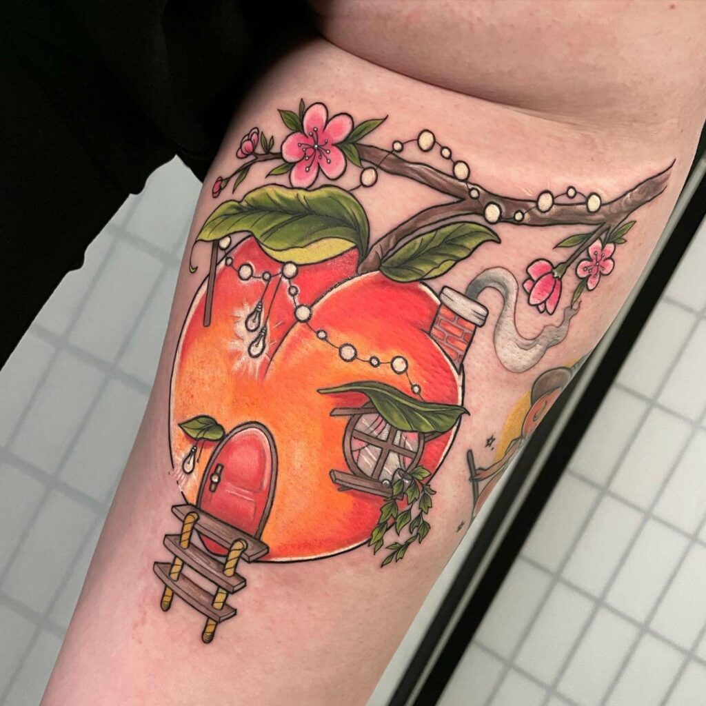 11+ Small Peach Tattoo Ideas That Will Blow Your Mind! 12 The Peach Tree Tattoo