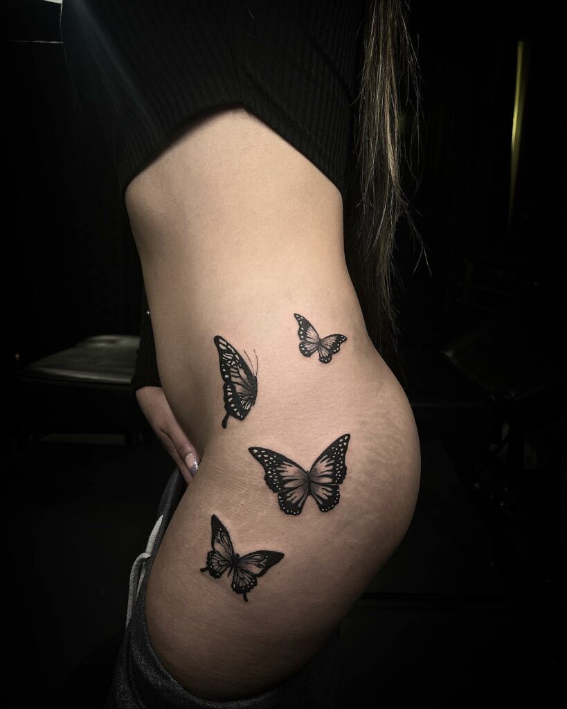 11+ Butterfly Hip Tattoo Ideas That Will Blow Your Mind! 12 Multiple Butterfly On Hip Tattoo