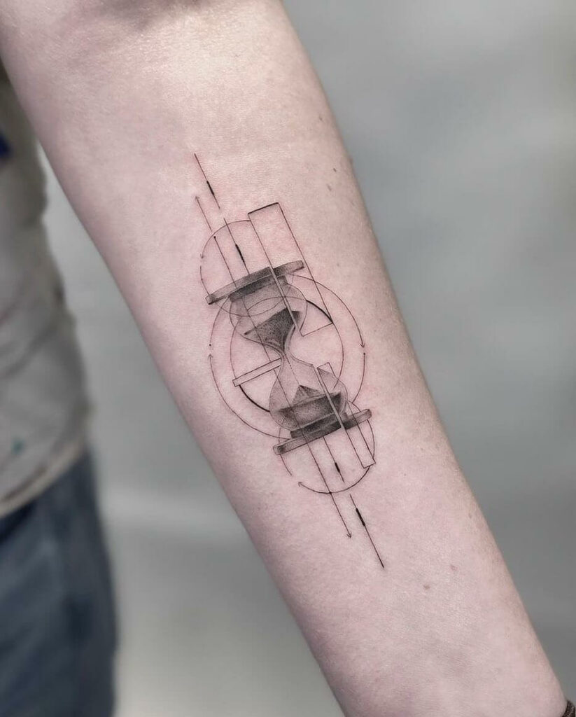 12+ Girly Hourglass Tattoo Ideas To Inspire You! 19 The Geometric Hourglass Tattoo