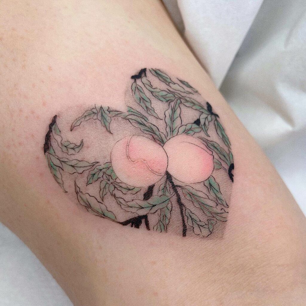 11+ Small Peach Tattoo Ideas That Will Blow Your Mind! 14 Peachy Outline Tattoo Ideas