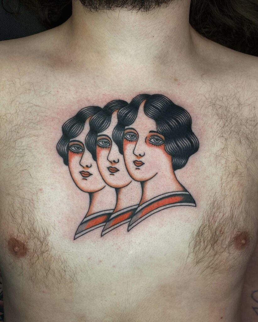 11+ Saint Paul Tattoo Ideas That Will Blow Your Mind! 16 The Triple Face Tattoo