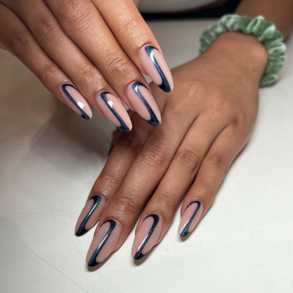 Get Swirly with 35 Swirl Nails Ideas for 2024 15 Metallic Blue Swirl Nails