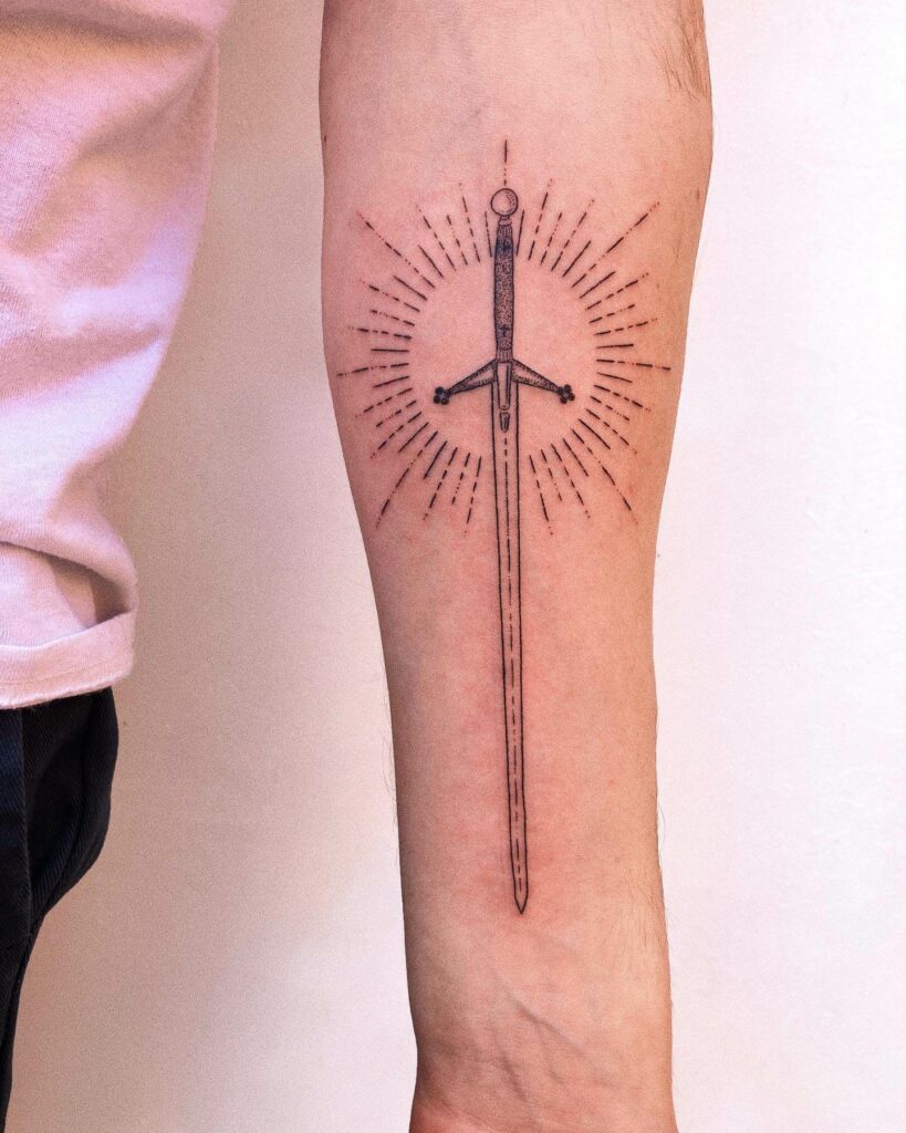 11+ Sun Rays Tattoo Drawing Ideas That Will Blow Your Mind! 18 Sun And Sword Tattoo Design