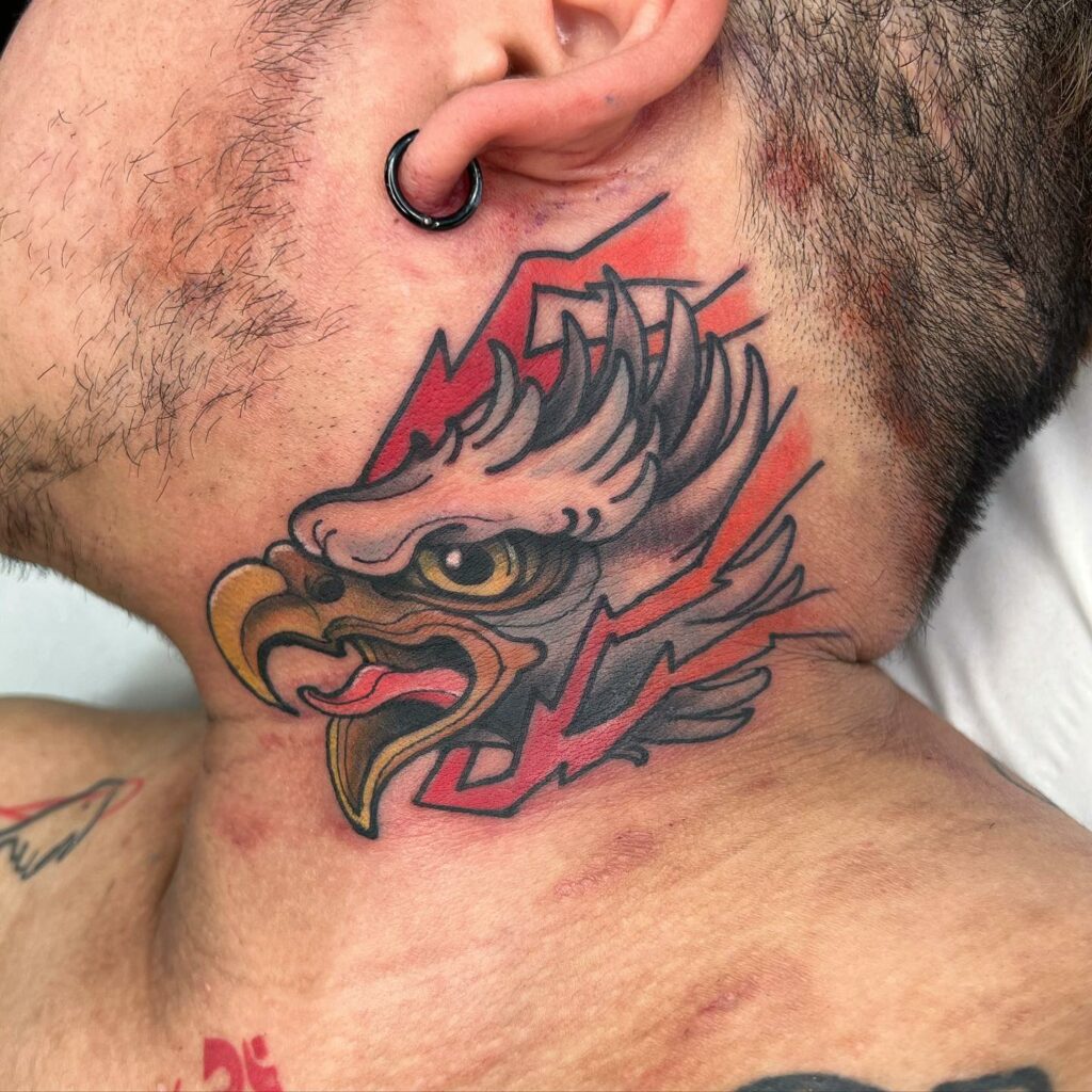 90 Latest Neck Tattoo Ideas To Inspire You In 2024! 24 Eagle Neck Tattoo
