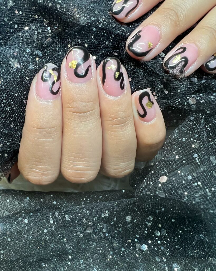Indulge in 35 Black And Pink Nail Designs To Try in 2024 42 Gold Foil