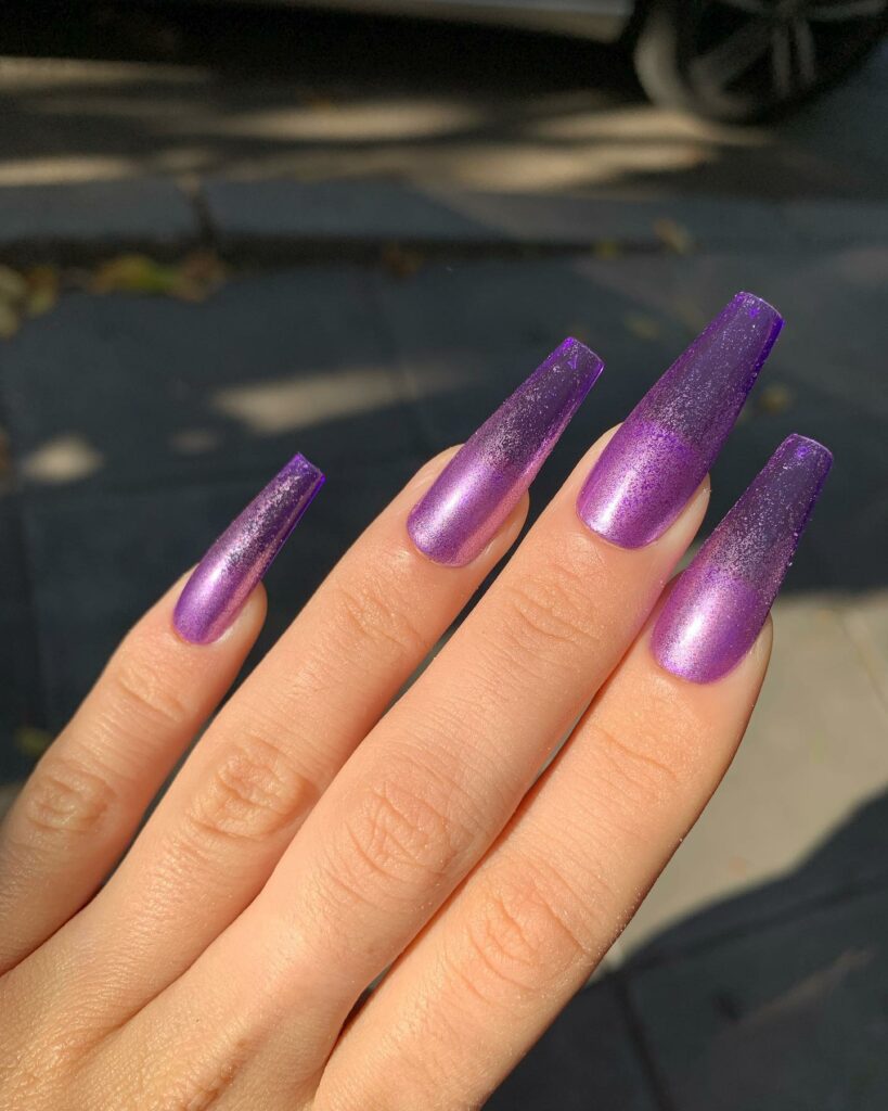 Explore 30 Purple Coffin Nail Designs in 2024 23 Acrylic Purple Coffin Nail