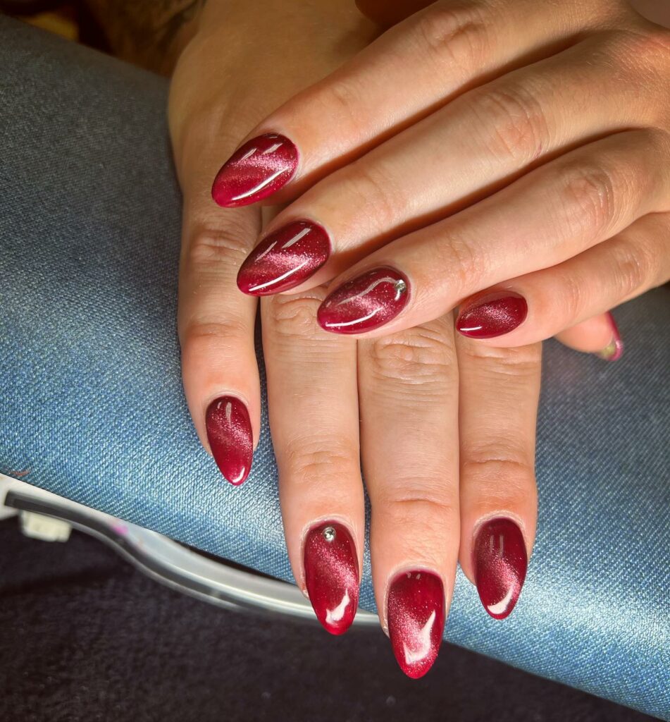 20 Latest Dark Red Nail Ideas To Try In 2024! 26 Mesmerizing Cat Eye Red