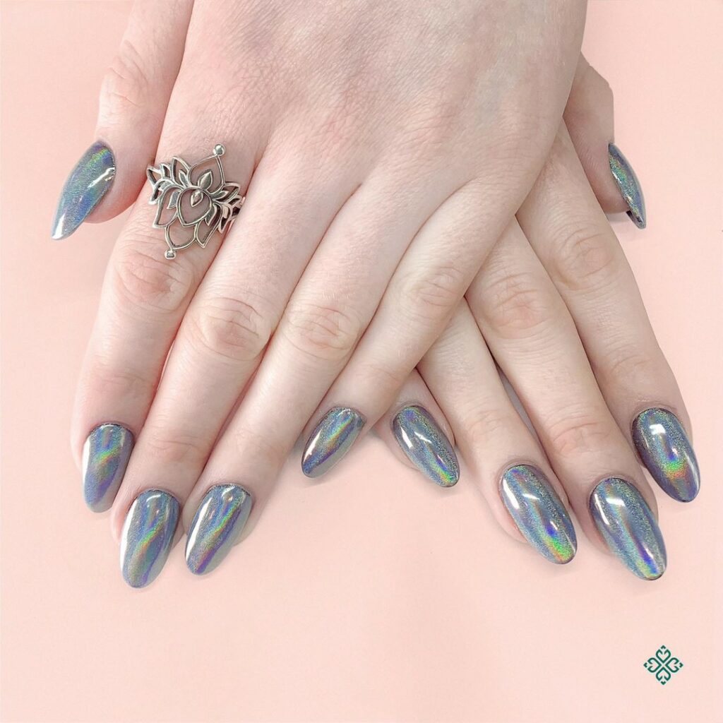 Shimmer with 30 Holographic Nail Designs in 2024 43 Silver Holographic Nail