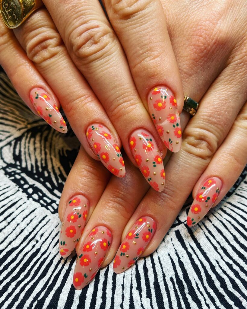 20 BEST 70S NAIL DESIGNS TO TRY IN 2024! 23 70s Floral Nails