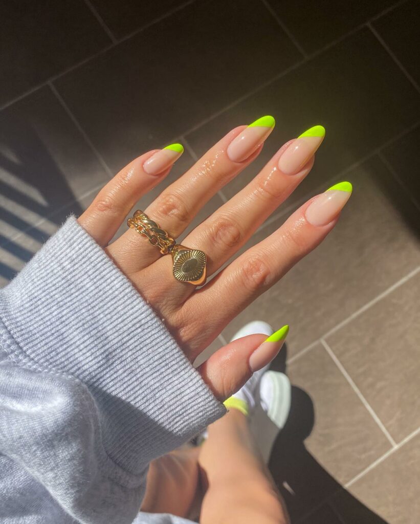 20 Latest Neon Yellow Nail Ideas To Try In 2024! 35 Neon Yellow Side French Nails