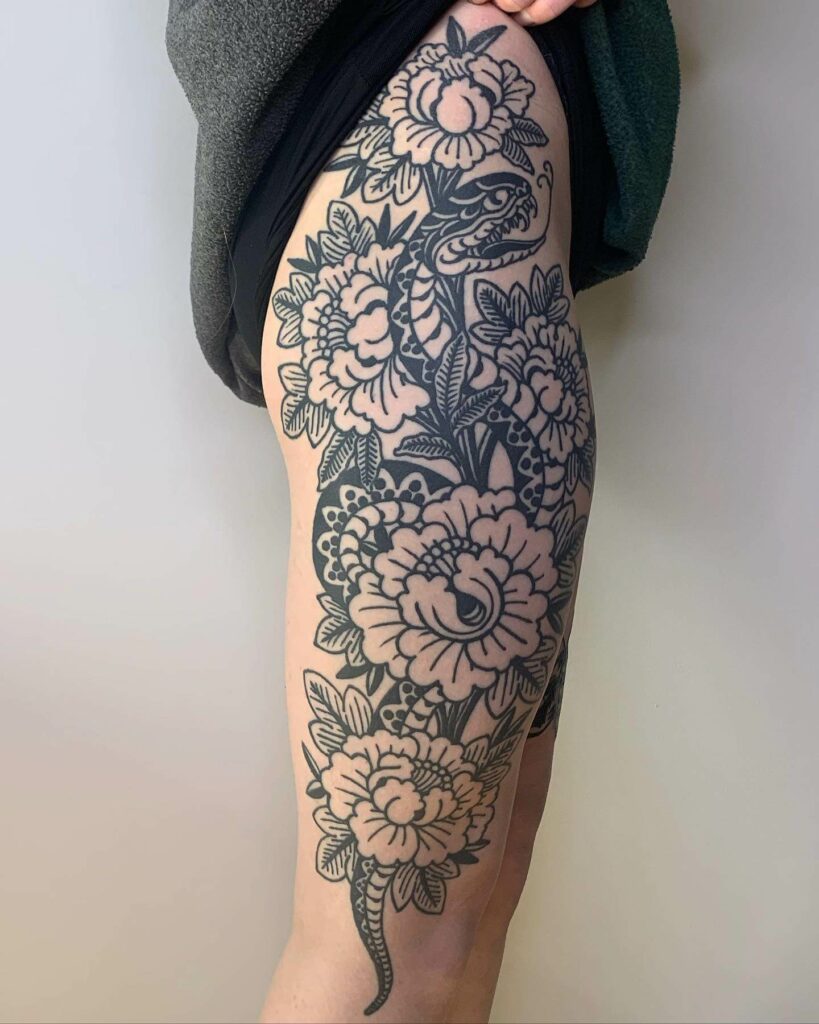 14+ Leg Sleeve Tattoo Women Ideas That Will Blow Your Mind! 19 Leg Tattoos For Women With Snake
