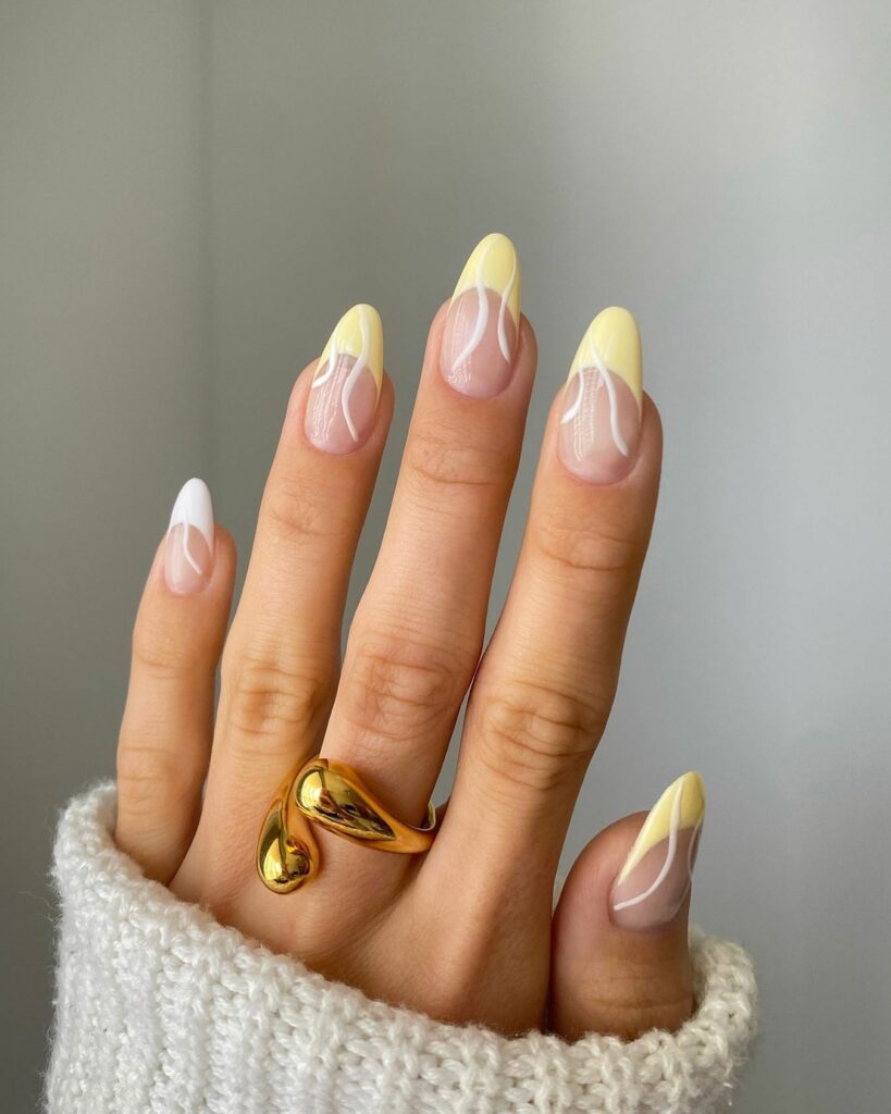 20 Latest Sunshine Nail Ideas To Try In 2024! 27 Sunshine French Nails With Rays