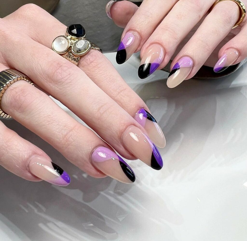 Sparkle with 35 Dark Purple Nails & Glitter in 2024 33 Lilac And Plum Duo