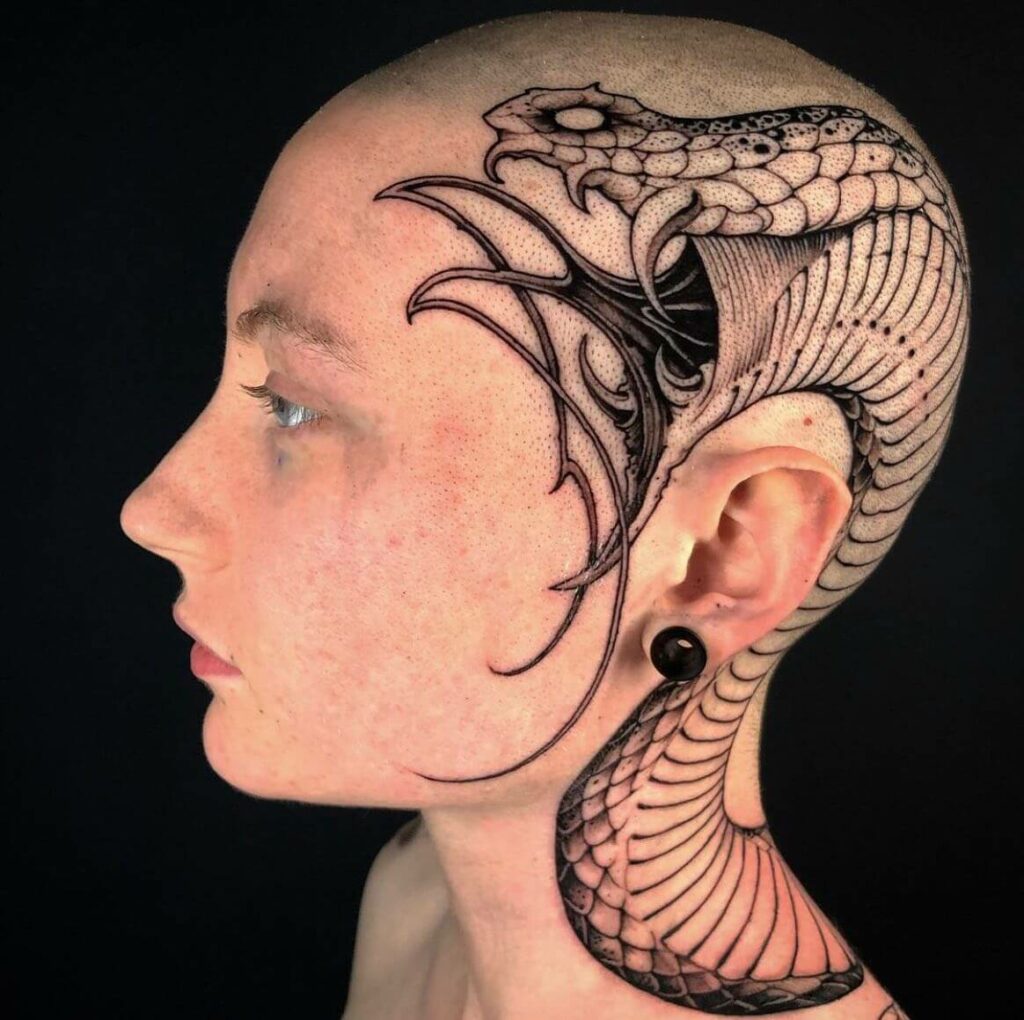 10+ Bald Head Tattoo Ideas That Will Blow Your Mind! 17 Venomous Snake Tattoo On Head