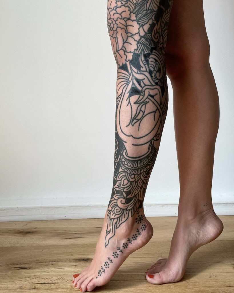 14+ Leg Sleeve Tattoo Women Ideas That Will Blow Your Mind! 13 Japanese Leg Sleeve Tattoo