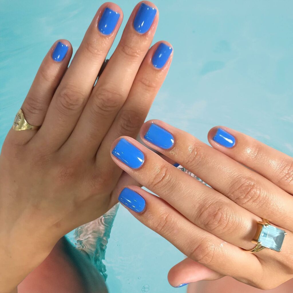 20 Latest Short Blue Nail Designs To Try In 2024! 40 Bright Blue Short Nails