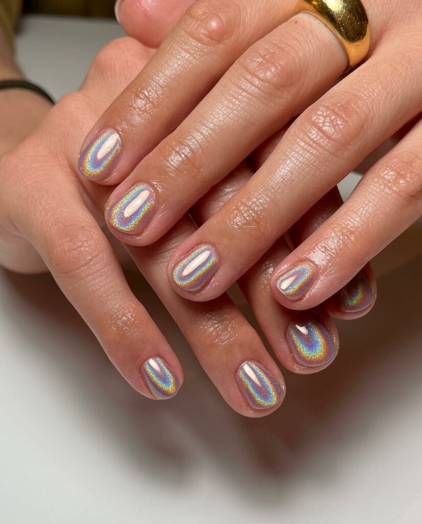 Shimmer with 30 Holographic Nail Designs in 2024 41 Holographic Small Nail