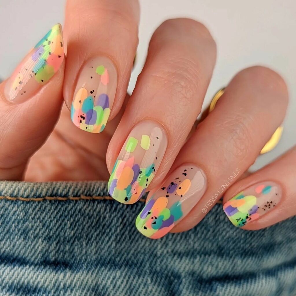 33 Latest Party Nail Ideas To Try In 2024! 41 Abstract Neon Party Nails