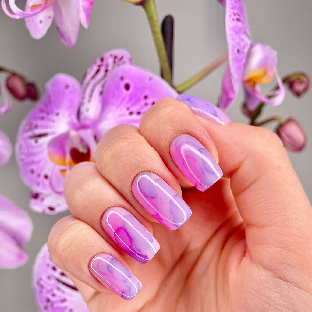 30 Latest Pink And Purple Nail Designs To Try In 2024! 22 Pink And Purple Marble Nails