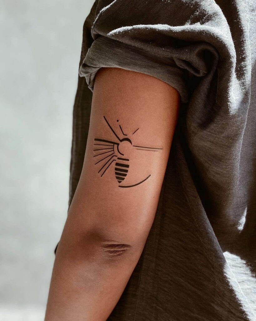 11+ Girly Bee Tattoo Ideas That Will Blow Your Mind! 17 Amazing Bee Tattoos with Geometrical Shapes