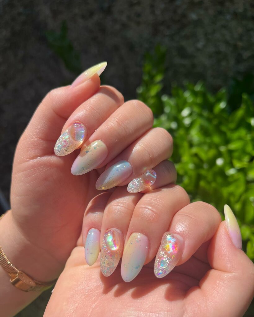40 Latest Cotton Candy Nail Designs To Try In 2023! 38 Jelly Cotton Candy Nails With Glitters