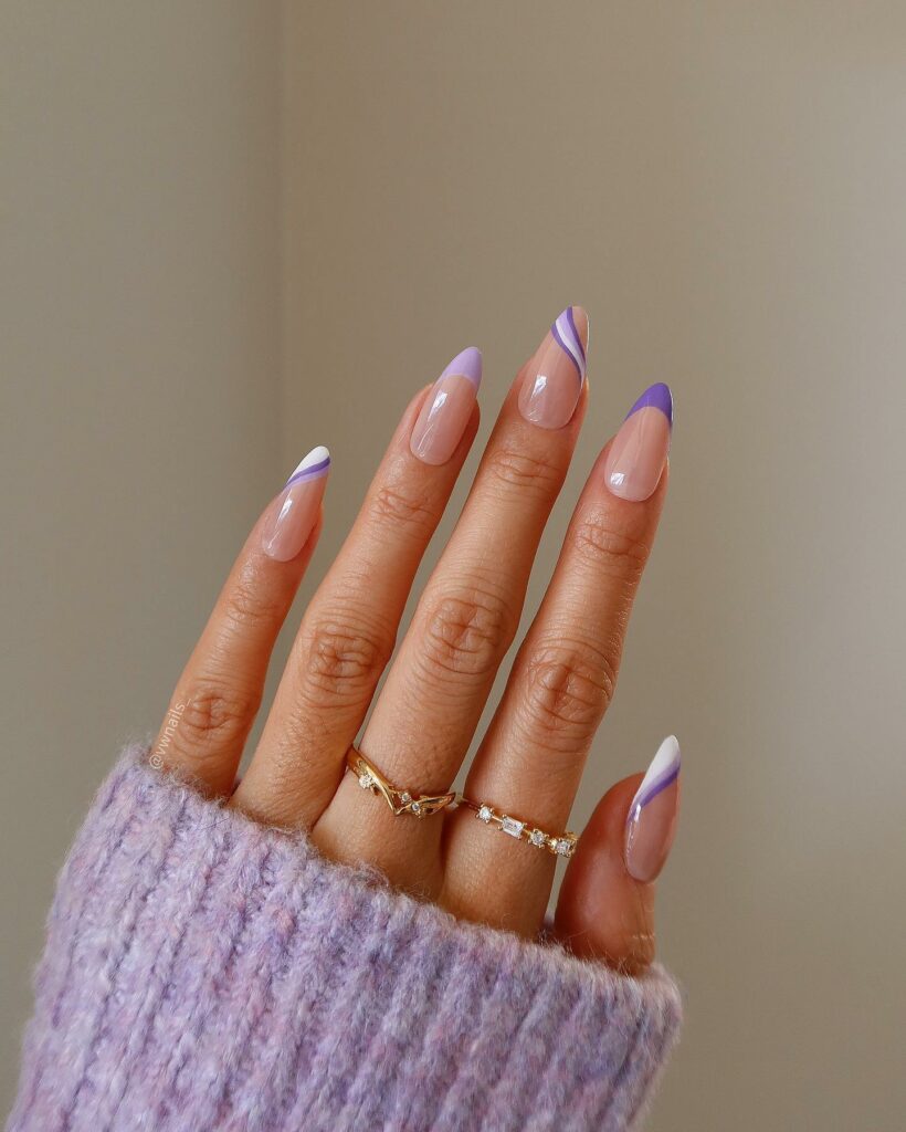 30 Latest Pink And Purple Nail Designs To Try In 2024! 16 Purple French On Pink Base Nails