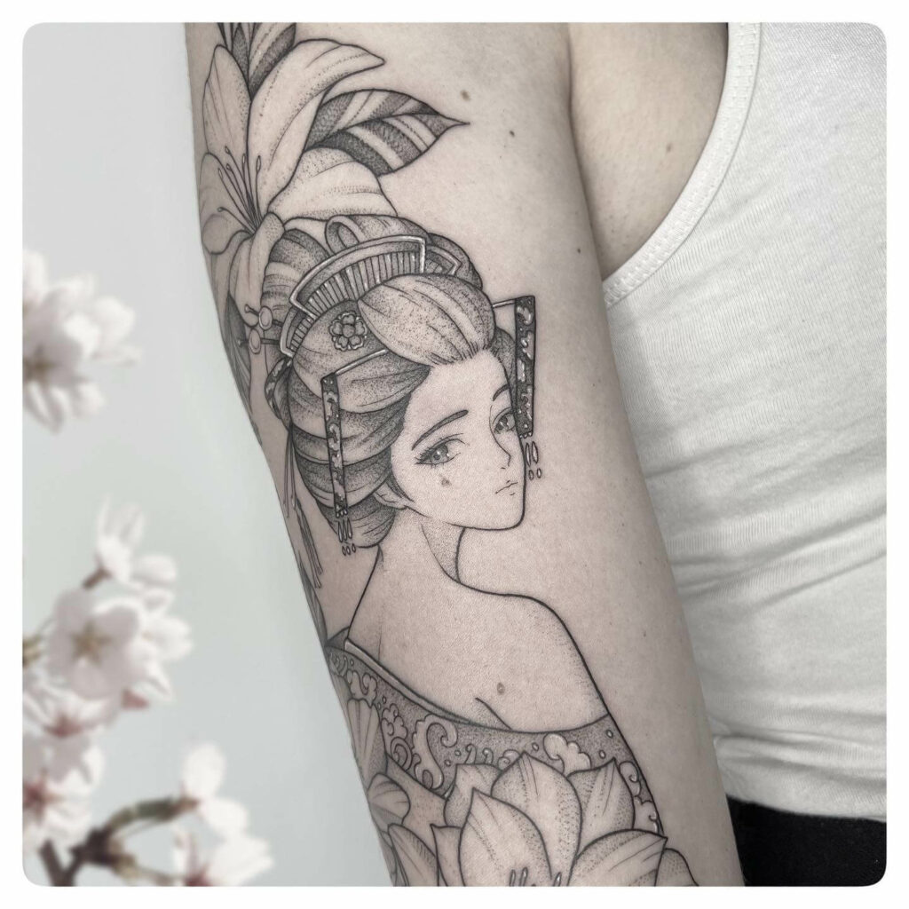 11+ Geisha Tattoo Sketch Ideas You’ll Have To See To Believe! 18 Cute Japanese Girl Geisha Tattoo Sketch