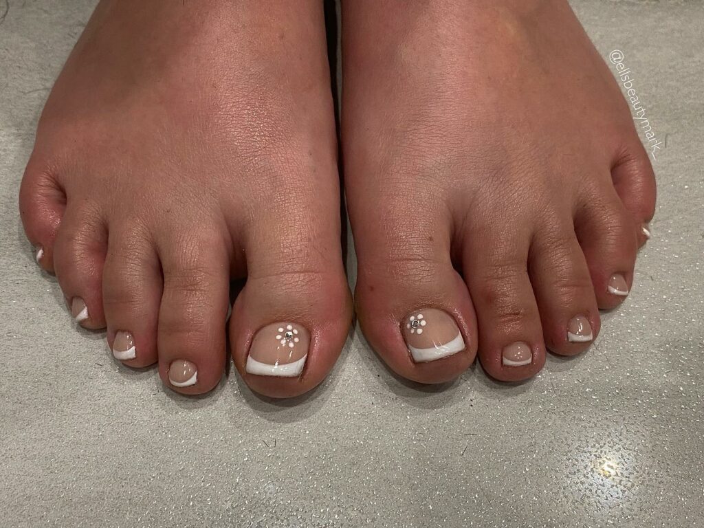 25 French Pedicure Ideas to Elevate Your Style in 2024 13 Floral Whimsy
