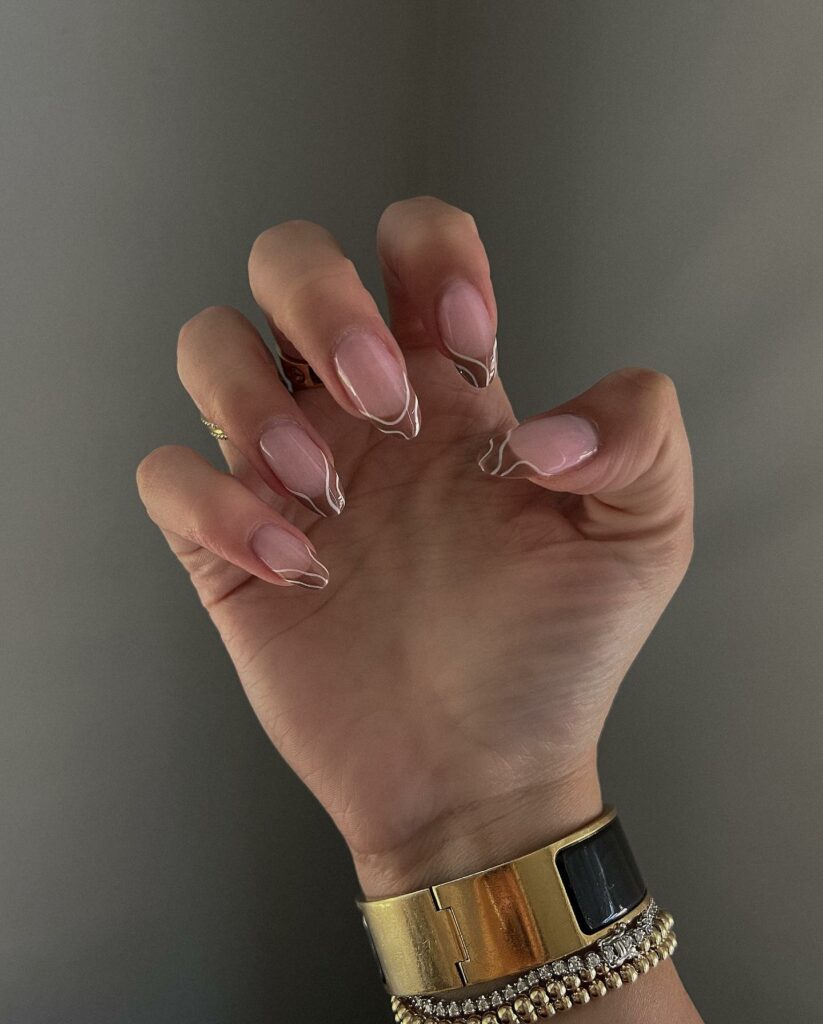 20 Latest Chocolate Glazed Donut Nail Ideas To Try In 2024! 25 Chocolate Glazed French Nails With White Swirls