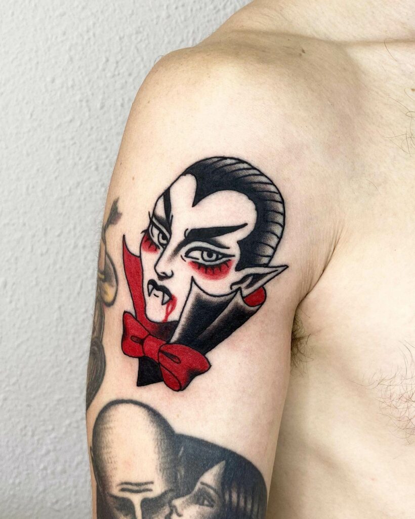 11+ Vintage Tattoo Flash Designs That Will Blow Your Mind! 11 Vintage Vampire Halloween Tattoo Flash