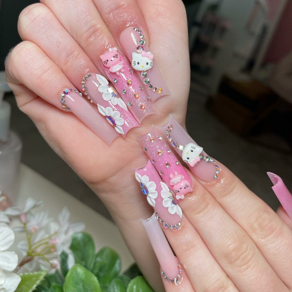 Embrace 40 Anime Nail Designs in 2024 41 Hello Kitty Nails