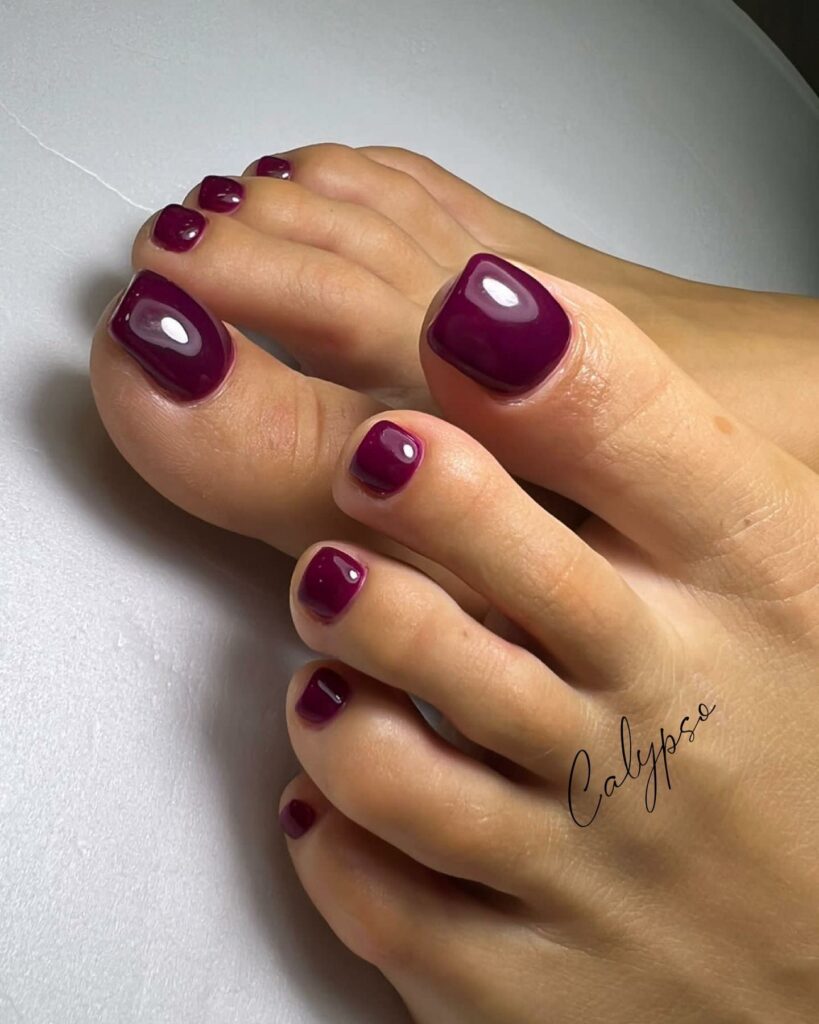 20 Latest Burgundy Pedicure Designs To Try In 2024! 26 Burgundy Acrylic Pedicure