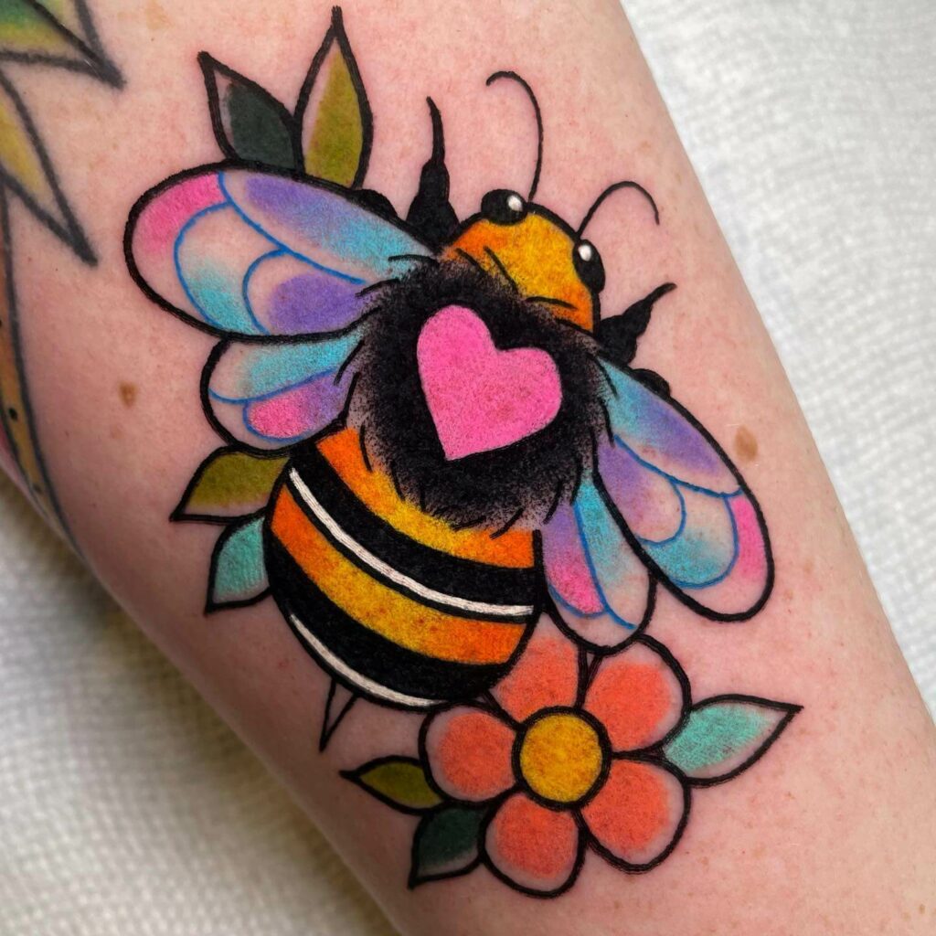 11+ Girly Bee Tattoo Ideas That Will Blow Your Mind! 10 Girly Bee Tattoo
