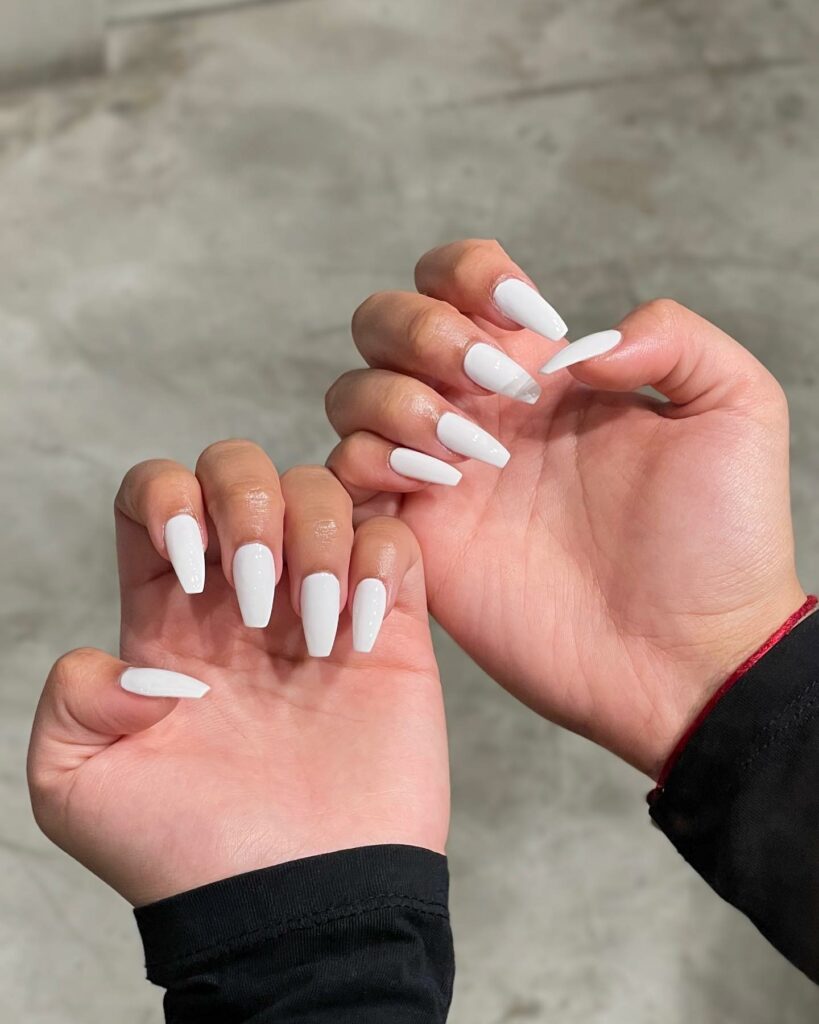 33 Latest Party Nail Ideas To Try In 2024! 39 White Coffin Party Nails