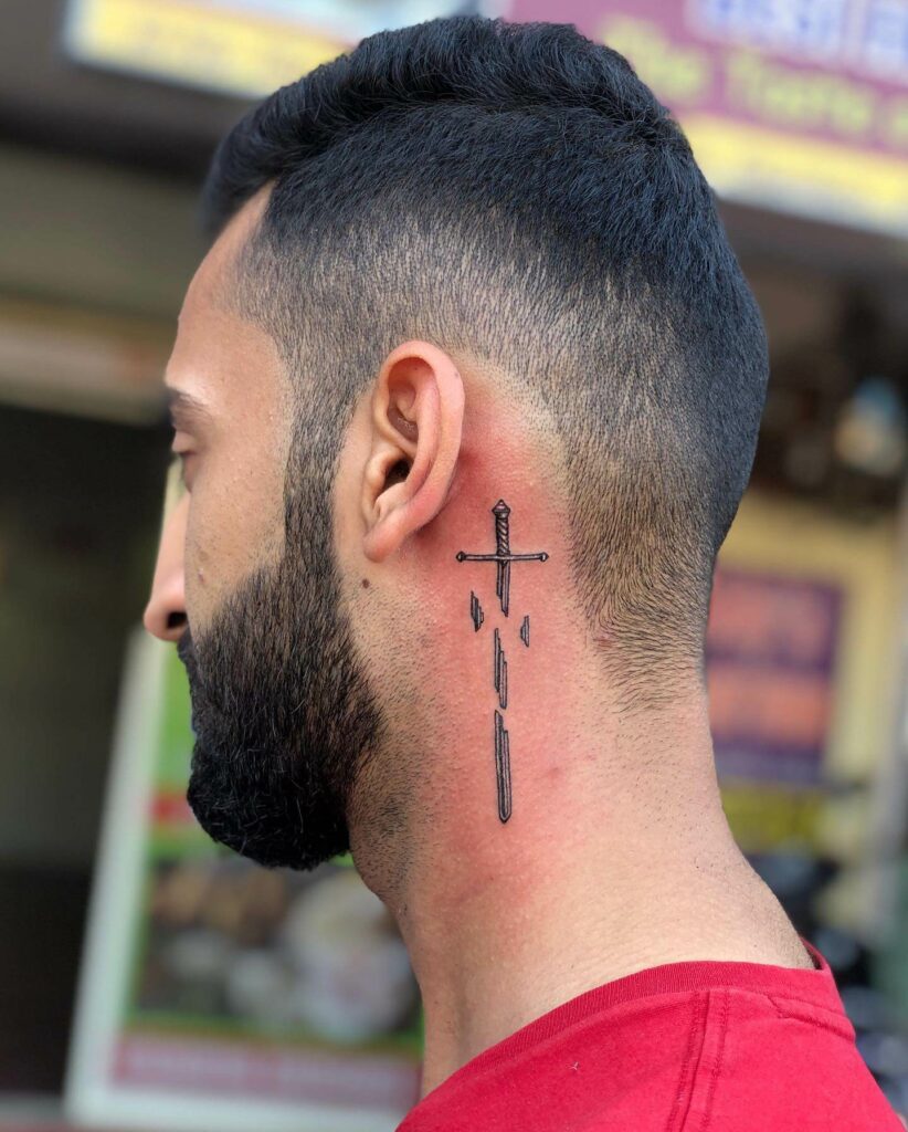 11+ Blessed Neck Tattoo Ideas That Will Blow Your Mind! 20 Cross Religious Ornament Neck Tattoo