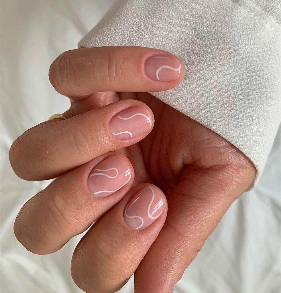 20 Latest Nude Short Nail Ideas To Try In 2024! 23 Nude Short Nails With Swirl