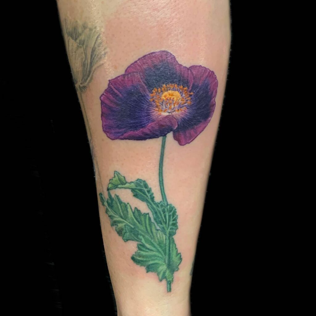 POPPY FLOWER TATTOOS: AN ACCURATE GUIDE TO THEIR MEANINGS 13 Purple Poppy Tattoo