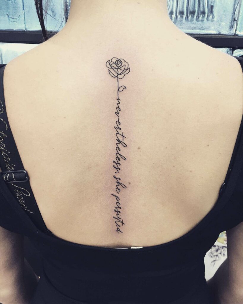 10+ Rose Spine Tattoo Ideas That Will Blow Your Mind! 17 Spine Script Tattoo
