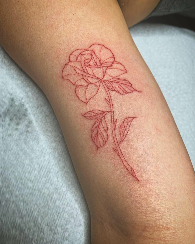 12+ Rose With Thorns Tattoo Ideas To Inspire You! 13 Red Rose Outlined Thorns Tattoo