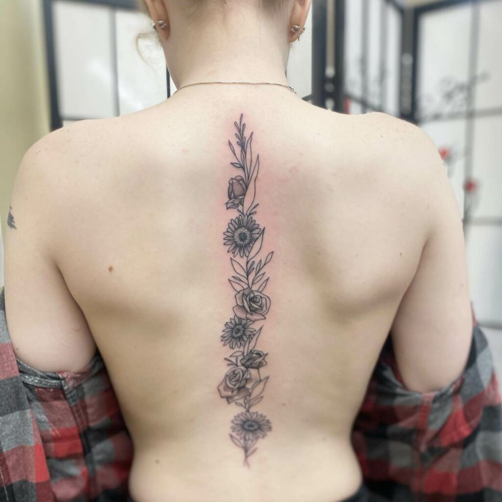 10+ Rose Spine Tattoo Ideas That Will Blow Your Mind! 16 Wild Flower Tattoos