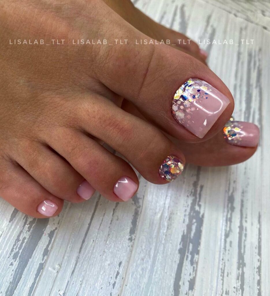 30 Wedding Pedicure Ideas to Match Your Bridal Look in 2024 37 Subtle Sparkle