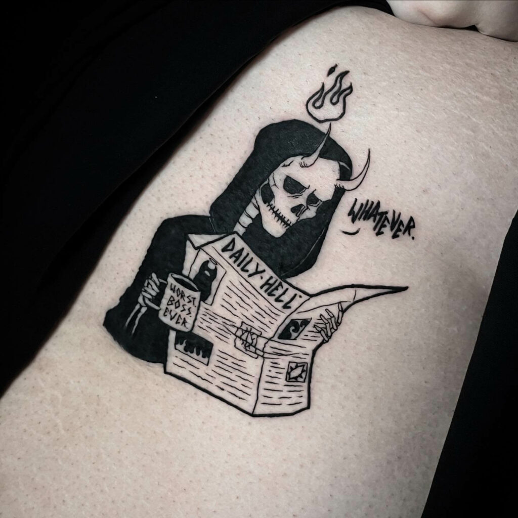 11+ Stencil Grim Reaper Tattoo Ideas That Will Blow Your Mind! 13 Hilarious Grim Reaper Tattoo