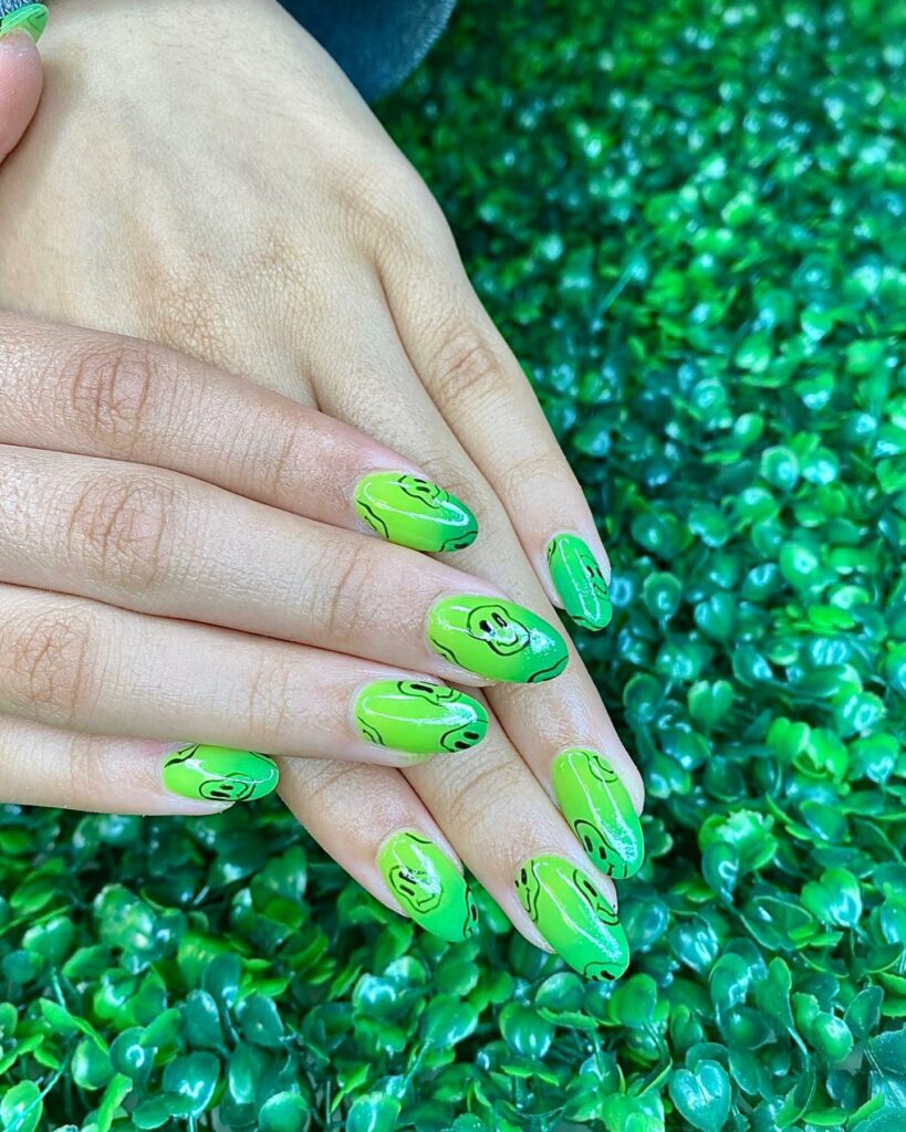 Refresh with 30 Green Ombre Nail Designs in 2024 30 Green Ombre Nails With Emoji Design